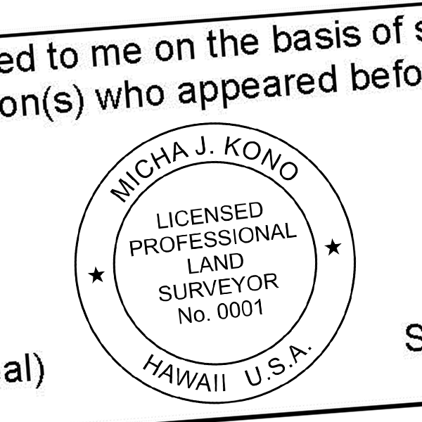 State of Hawaii Land Surveyor Seal Imprint