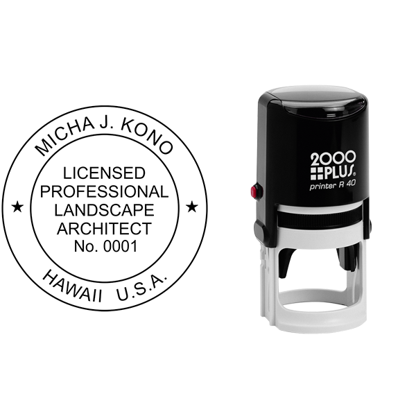 State of Hawaii Landscape Architect Seal Body and Imprint