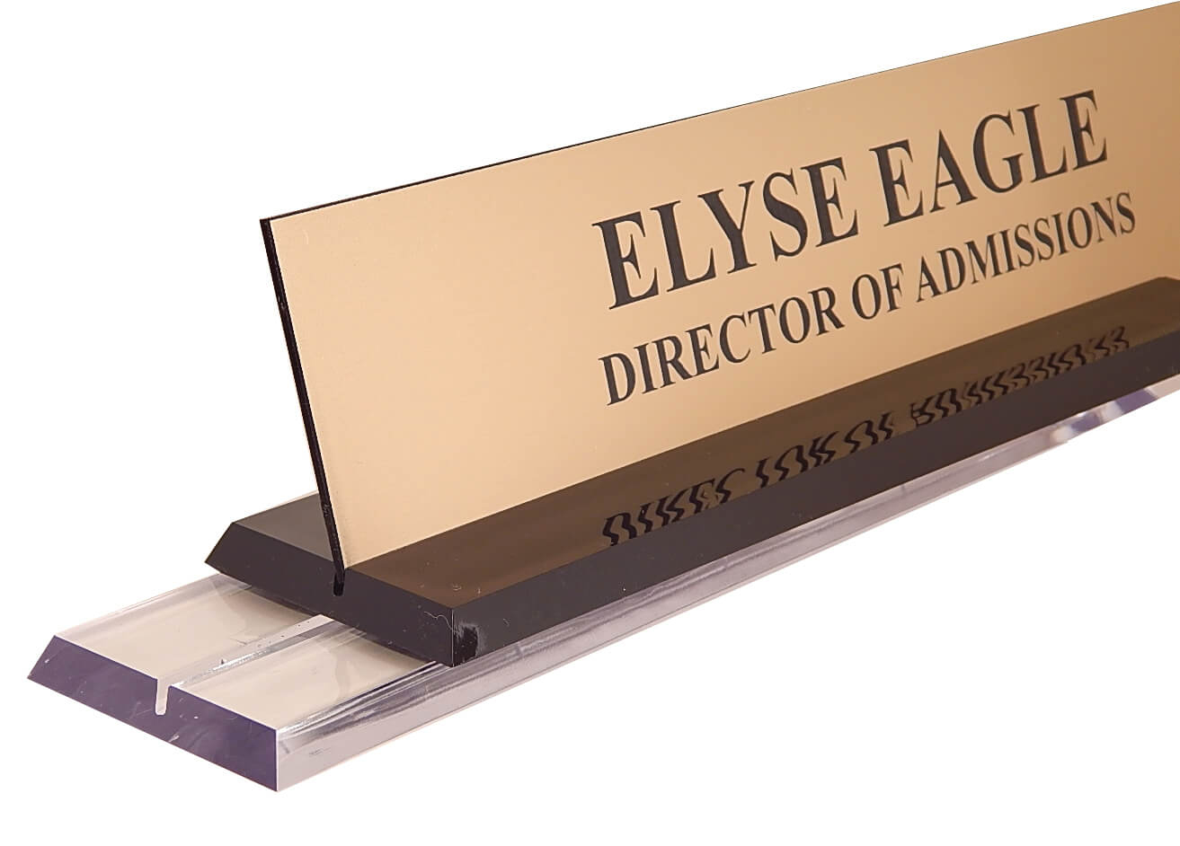2 in x 8 in Black Acrylic Base Desk Sign