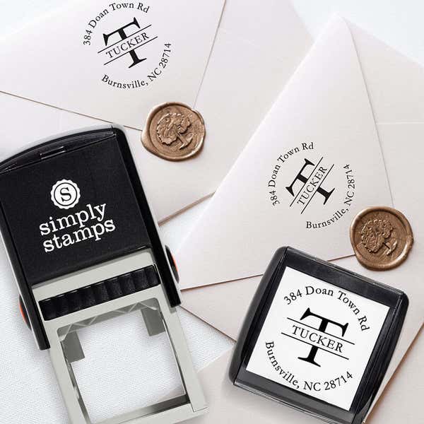 Example of the Monogram Self-Inking Return Address Rubber Stamp