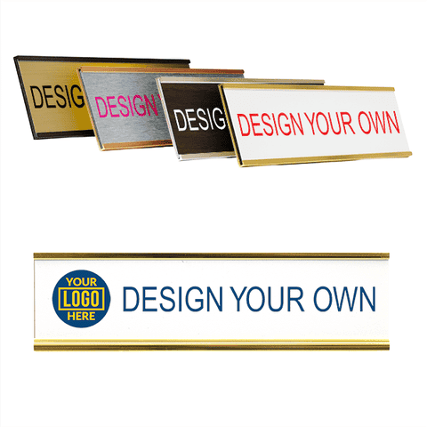 Traditional 2" x 8" Full Color Wall Nameplate - Full Color