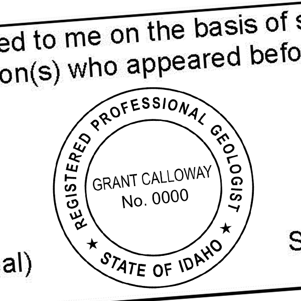 State of Idaho Geologist Seal Imprint