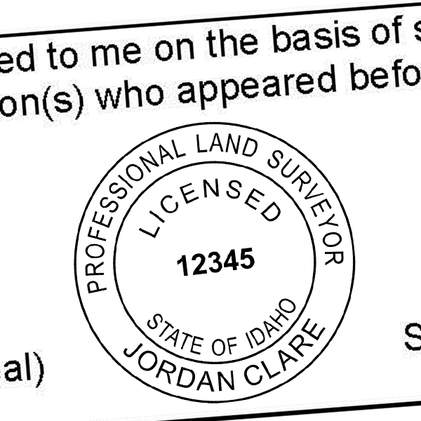 State of Idaho Land Surveyor Seal Imprint