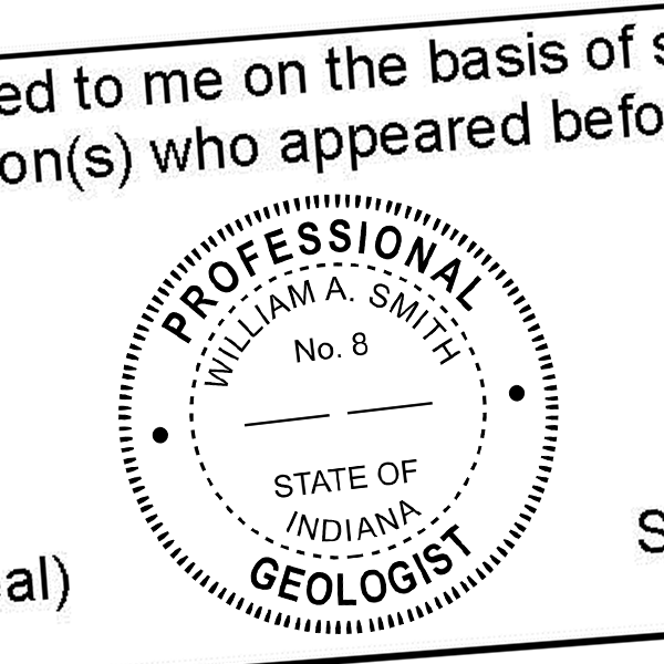 State of Indiana Geologist Seal Imprint