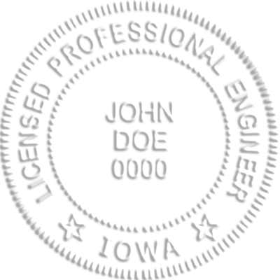 State of Iowa Engineer Seal Stamp - alternate view