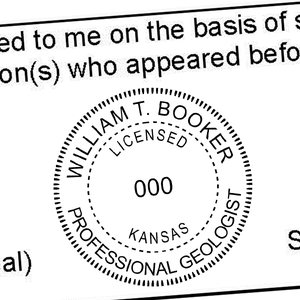 State of Kansas Geologist Seal Imprint