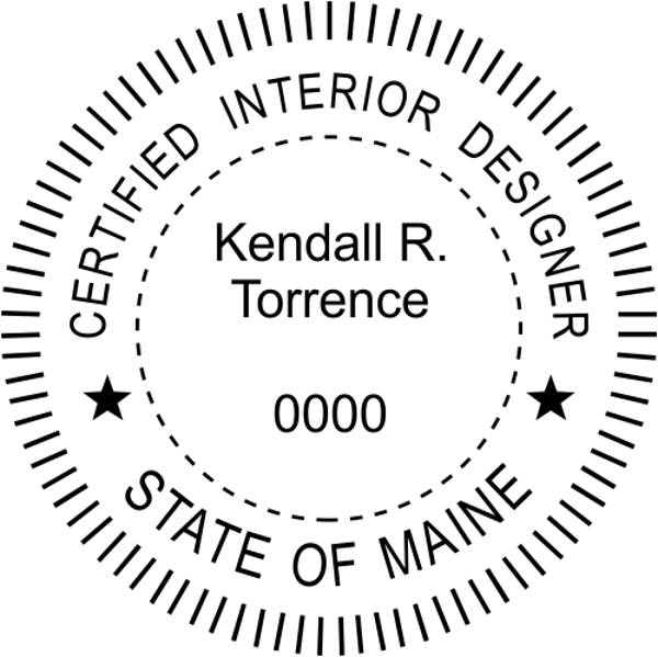 State of Maine Interior Designer Embosser