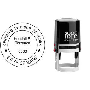 State of Maine Interior Designer Stamp Seal Body and Imprint