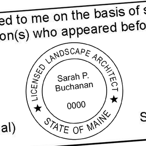 State of Maine Landscape Architect Stamp Seal Imprint