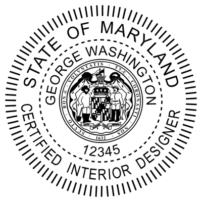 State of Maryland Interior Designer Seal - alternate view