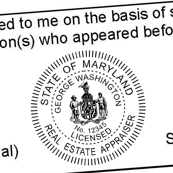 State of Maryland Real Estate Appraiser Seal Imprint