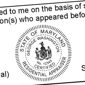 State of Maryland Residential Appraiser Seal Imprint