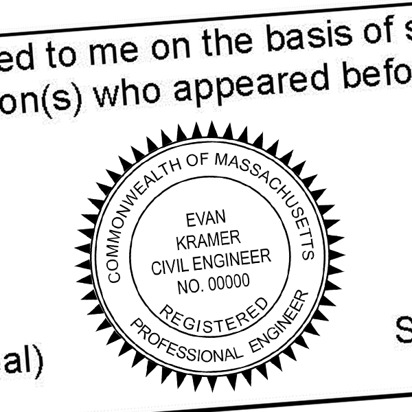 State of Massachusetts Engineer Seal Imprint