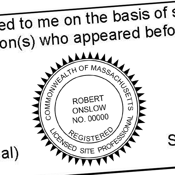 State of Massachusetts Licensed Site Professional Seal Imprint