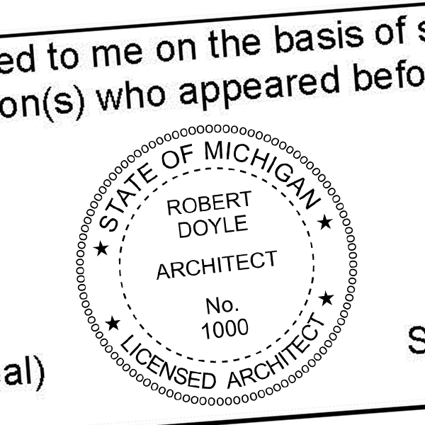 State of Michigan Architect Seal Imprint