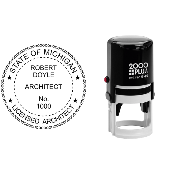State of Michigan Architect Seal Body and Imprint