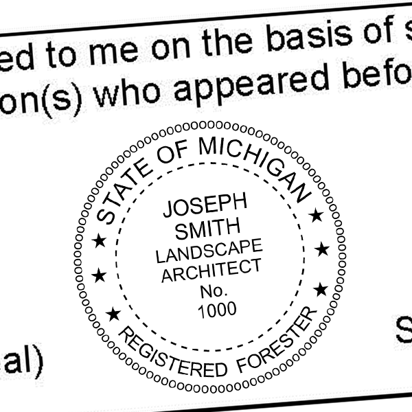 State of Michigan Forester Seal Imprint