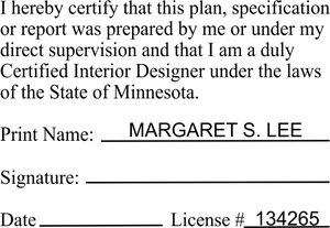 State of Minnesota Interior Designer Certification