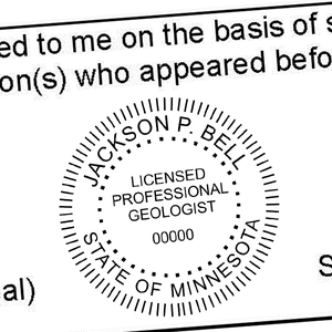State of Minnesota Geologist Seal Imprint
