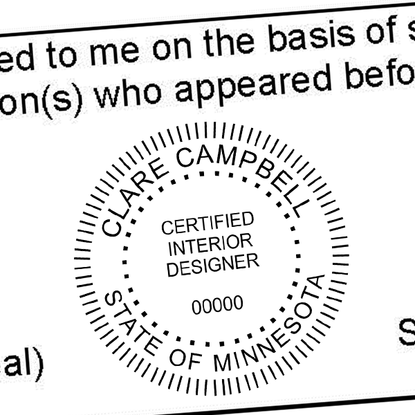 State of Minnesota Interior Designer Seal Imprint