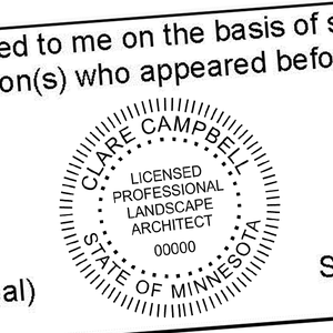 State of Minnesota Landscape Architect Seal Imprint