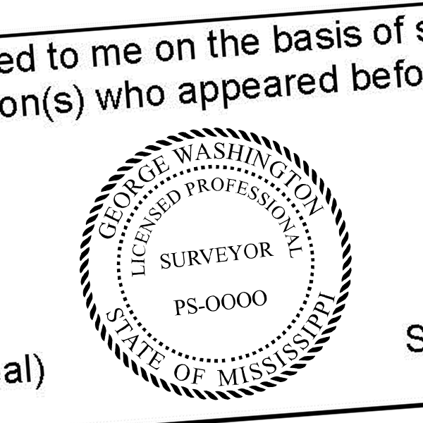 State of Mississippi Surveyor Seal Imprint