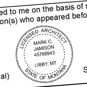 State of Montana Architect Seal Imprint
