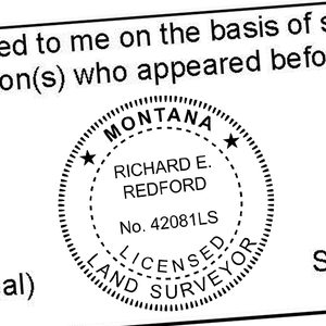 State of Montana Land Surveyor Seal Imprint