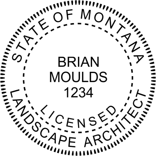 State of Montana Landscape Architect Milled Border