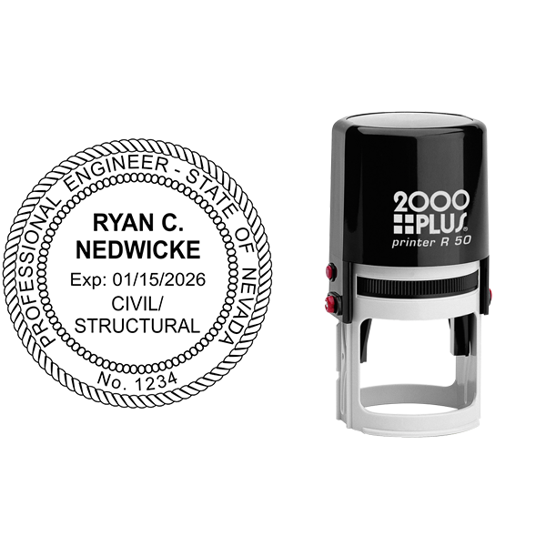 State of Nevada Civil Structural Engineer Seal Body and Imprint