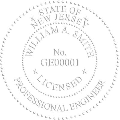 State of New Jersey Engineer Seal - alternate view