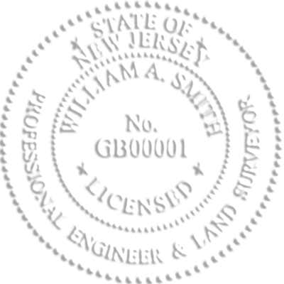 State of New Jersey Professional Engineer & Land Surveyor Seal - alternate view
