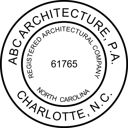State of North Carolina Architectural Firm Seal