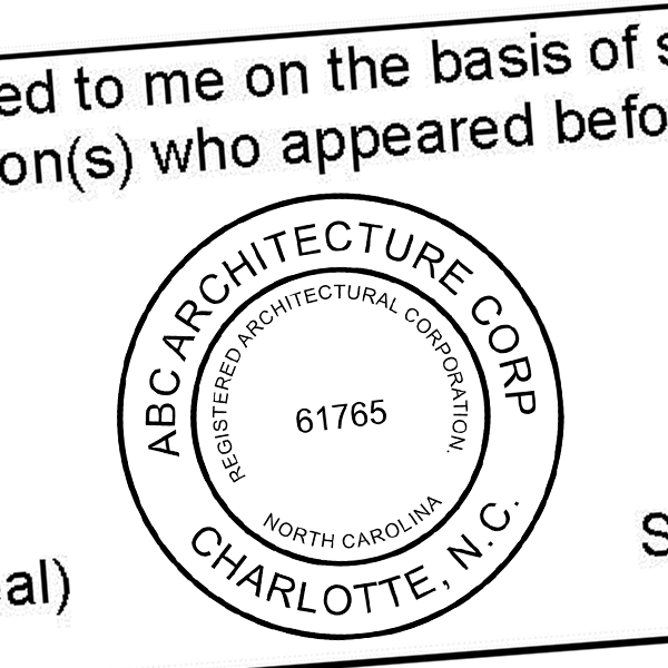 State of North Carolina Architectural Corporation Seal Imprint