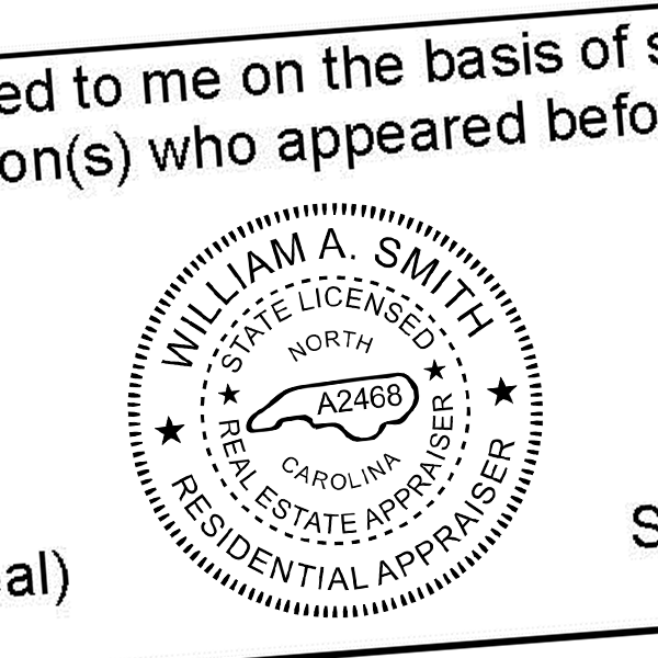 State of North Carolina Licensed Appraiser Seal Imprint