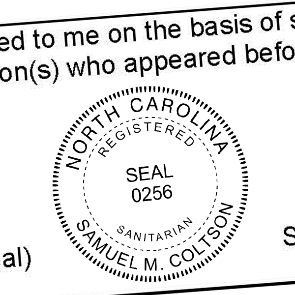 State of North Carolina Sanitarian Seal Imprint