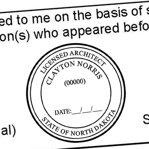 State of North Dakota Architect Seal Imprint