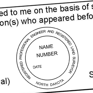 State of North Dakota Land Engineer & Surveyor Seal Imprint