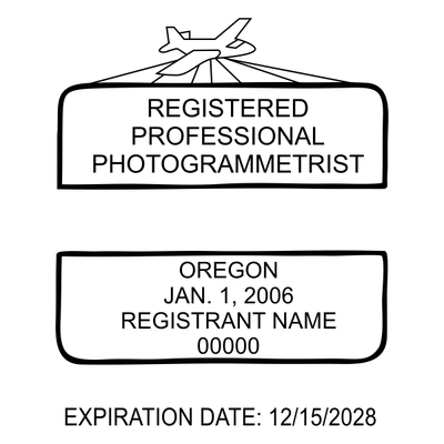 State of Oregon Registered Photogrammetrist Seal - alternate view
