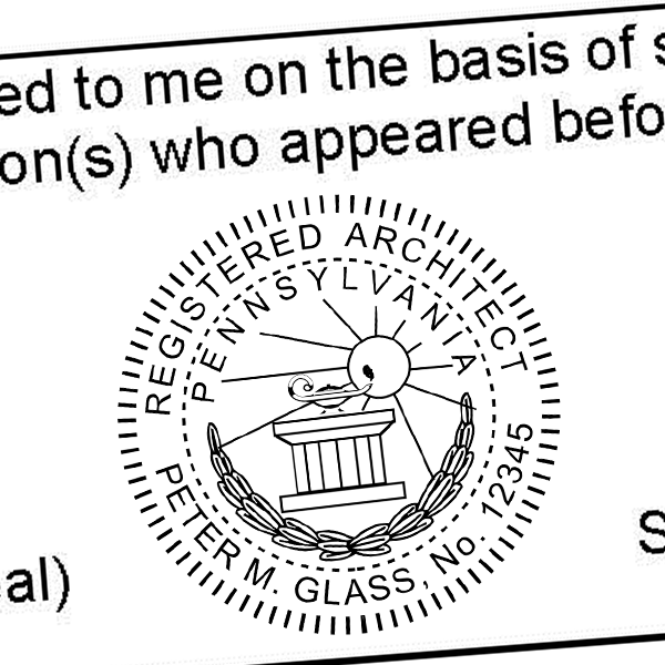State of Pennsylvania Architect Seal Imprint