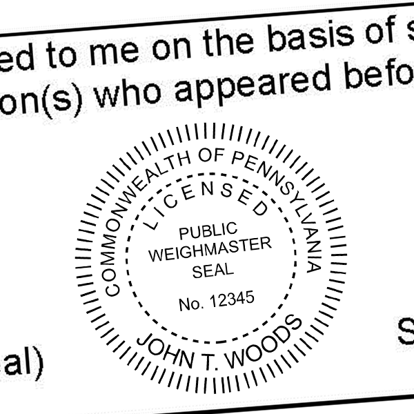 State of Pennsylvania Weighmaster Seal Imprint