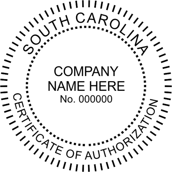 State of South Carolina Certificate of Authorization