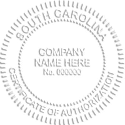 State of South Carolina Certificate of Authorization Seal - alternate view