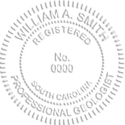 State of South Carolina Geologist Seal - alternate view