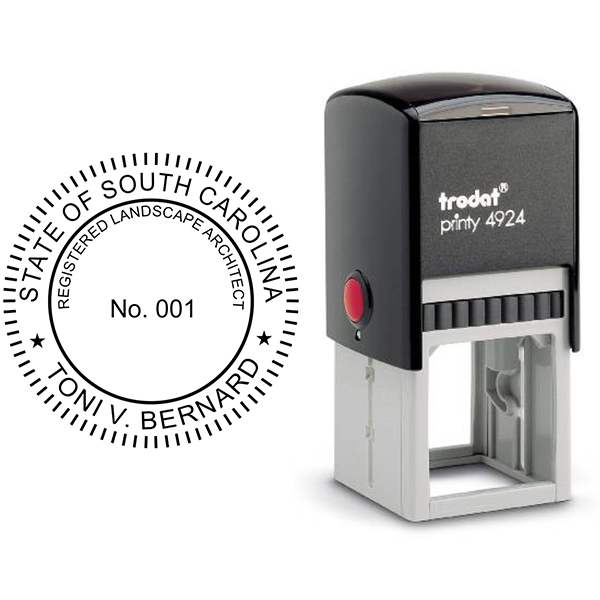 State of South Carolina Landscape Architect Seal Body and Imprint