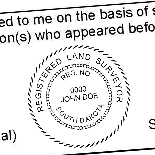 State of South Dakota Land Surveyor Seal Imprint