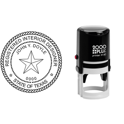 State of Texas Interior Designer Seal - alternate view
