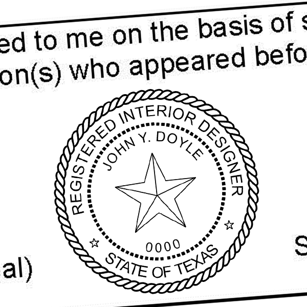 State of Texas Interior Designer Seal Imprint