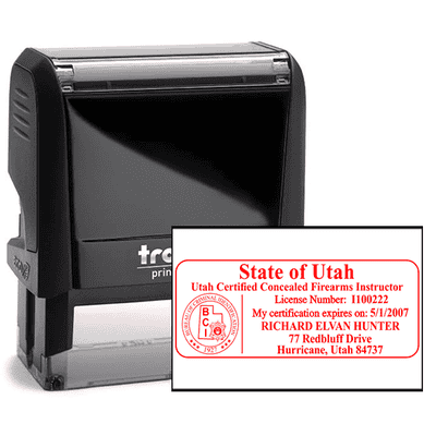 State of Utah Concealed Firearms Instructor Seal - alternate view