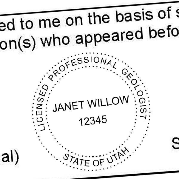 State of Utah Geologist Seal Imprint